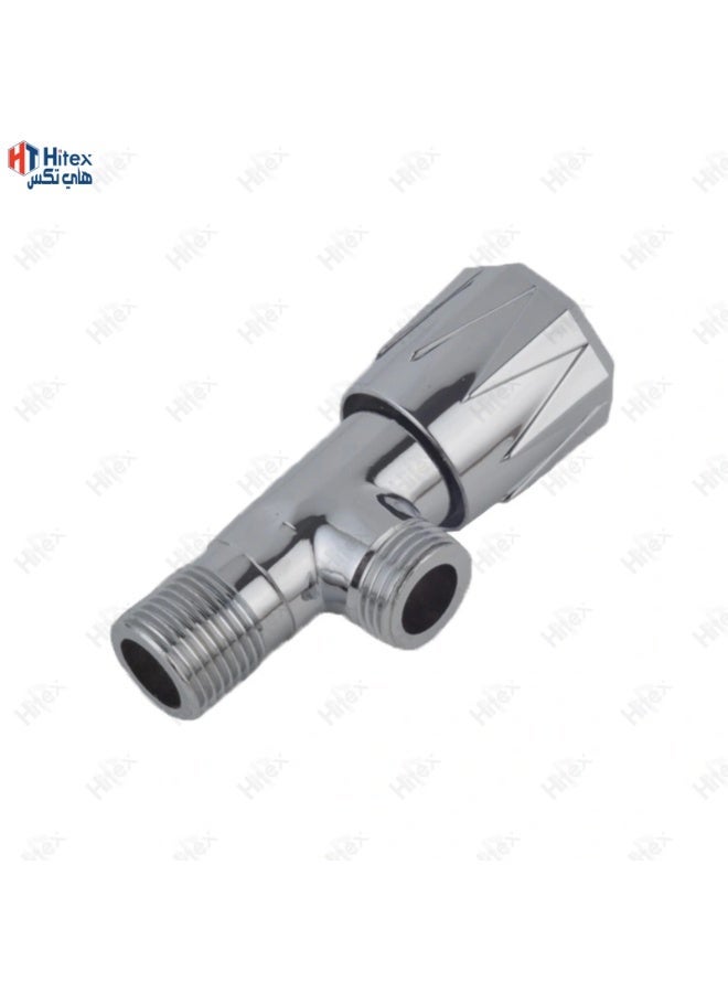 Hitex Stainless Steel Angle Valve 1/2 Inch 3 Pcs – Chrome Finish Water Shut Off Valve for Toilet, Basin, Bidet & Washing Machine | Rust-Resistant, Leak-Proof Plumbing Control Valve | ODROLLO - Image 2